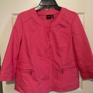 Get A free Scarf 🧣 Rafaella•Fuchsia Sleek Blazer Style Top-Size L
